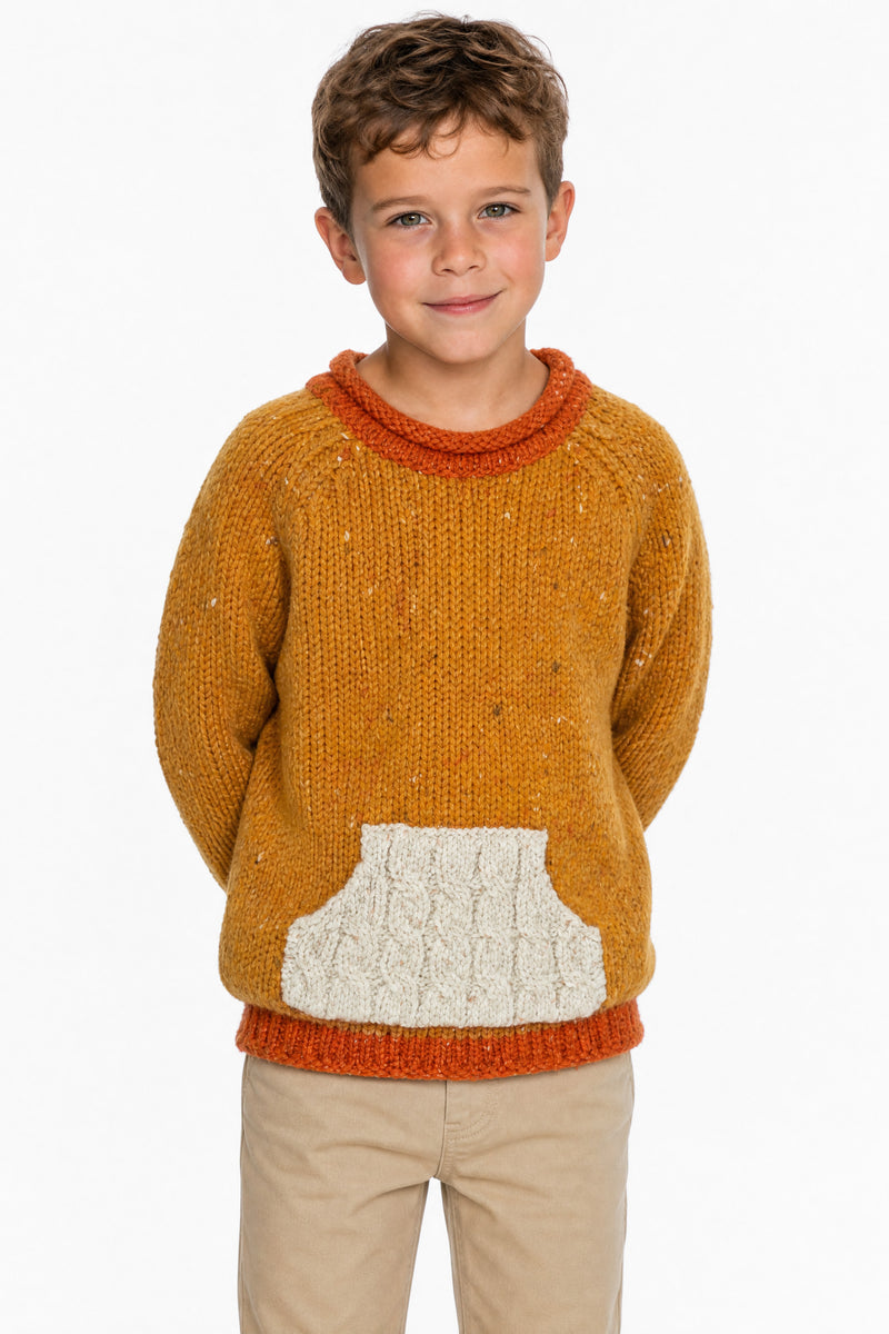 Gréine Children’s Roll Neck with Pocket - Sunglow