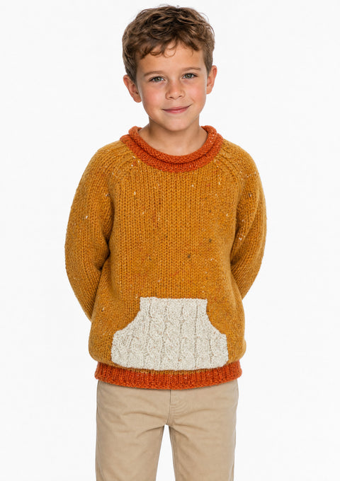 Gréine Children’s Roll Neck with Pocket - Sunglow