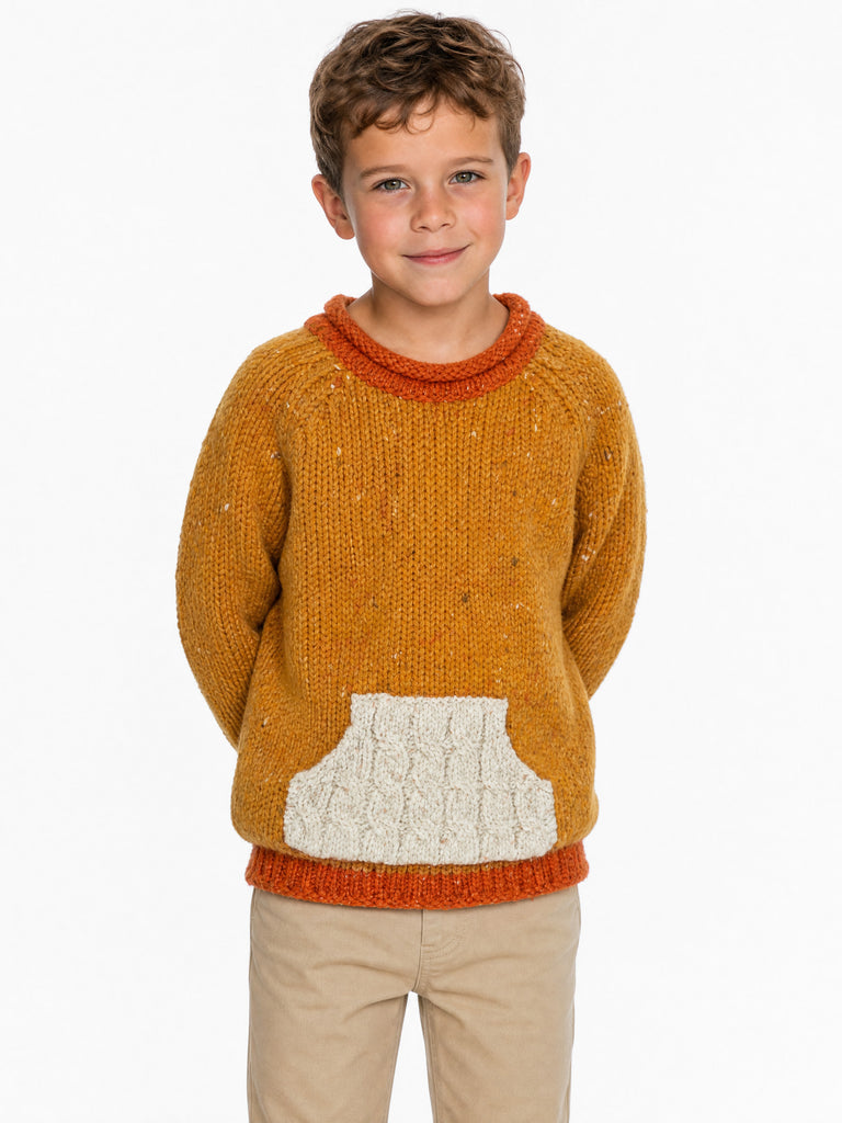 Col roulé pour enfant avec poche Greine - Sunglow