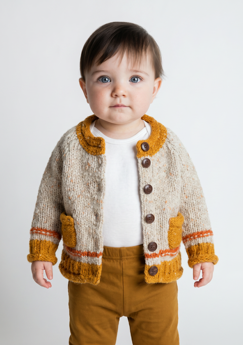 Réalta Baby Roll Neck Cardigan- Starbright
