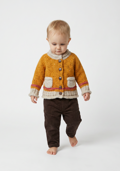 Réalta Baby Roll Neck Cardigan- Starlight
