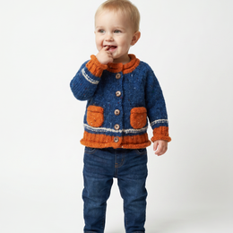 Réalta Baby Roll Neck Cardigan- Twinkle