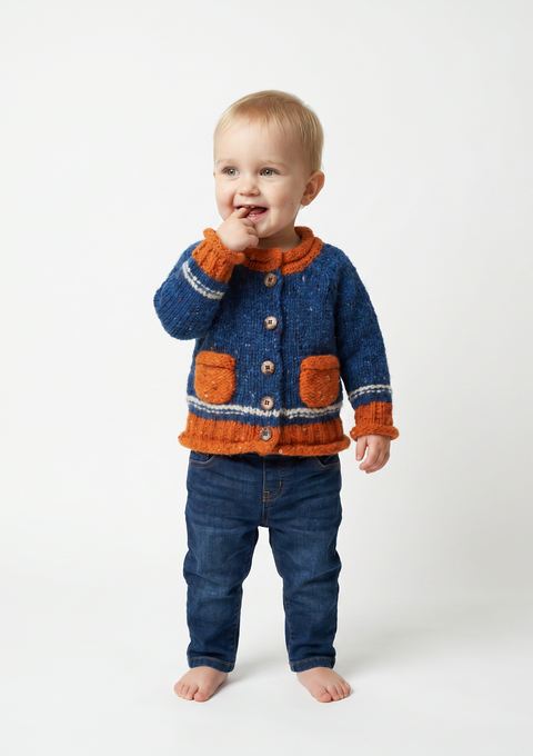 Réalta Baby Roll Neck Cardigan- Twinkle
