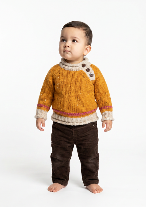 Gealach Baby Roll Neck Crew - Starlight