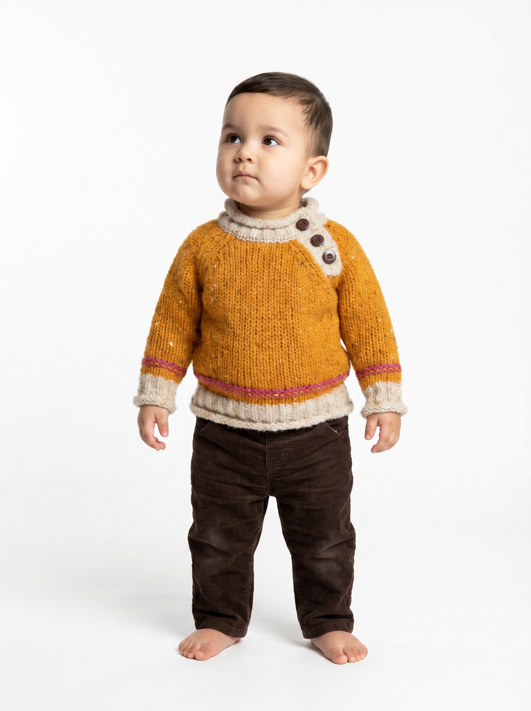 Gealach Baby Roll Neck Crew - Starlight