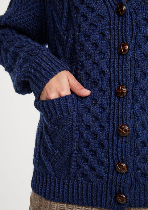 Lady Cardigan, women's wool cardigan, sweater, buttoned cardigan, boyfriend, aran, Ireland,Irish wool cardigan