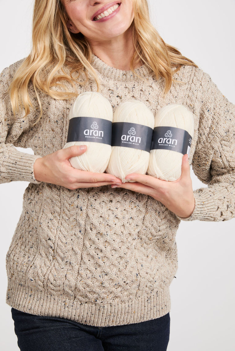 100 % Merino Aran Garn – Creme