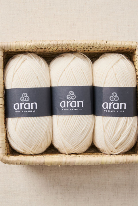 100% Merino Aran Yarn - Cream