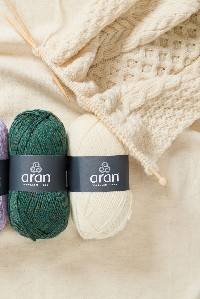 100 % Merino Aran Garn – Creme