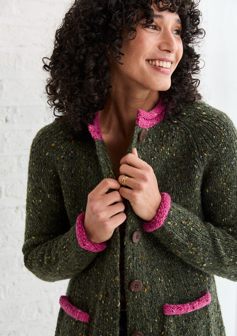  Ladies cardigan, sweater, women sweater, cardigan, jumper,aran, wool, Ireland, knitwear,100% wool,green