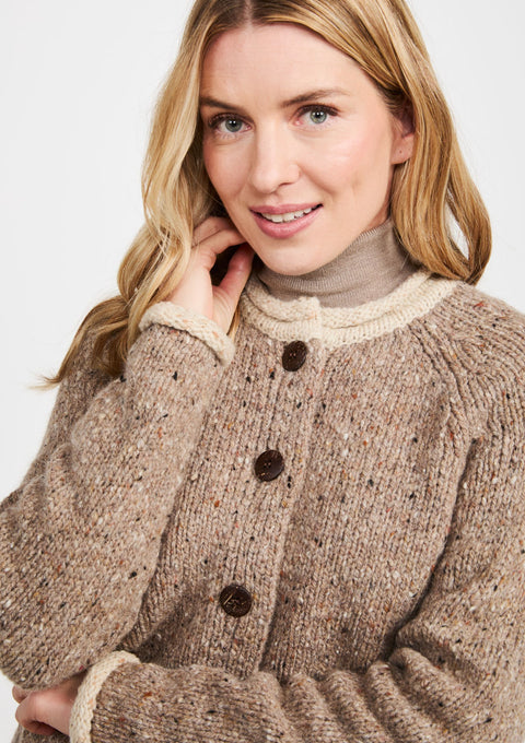  Ladies cardigan, sweater, women sweater, cardigan, jumper,aran, wool, Ireland, knitwear,100% wool, oat