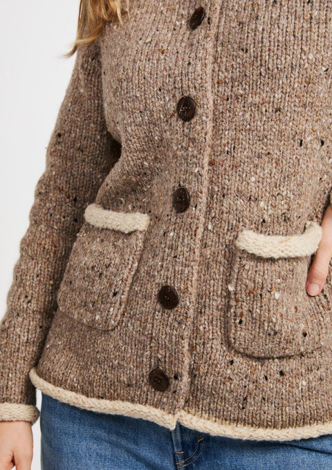  Ladies cardigan, sweater, women sweater, cardigan, jumper,aran, wool, Ireland, knitwear,100% wool, oat