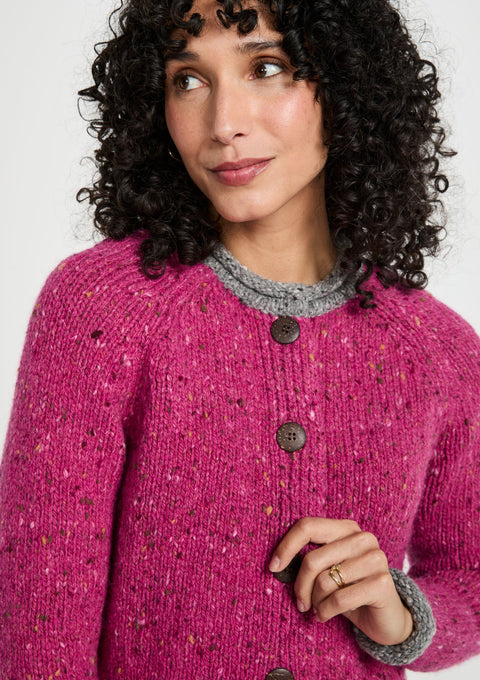  Ladies cardigan, sweater, women sweater, cardigan, jumper,aran, wool, Ireland, knitwear,100% wool, pink