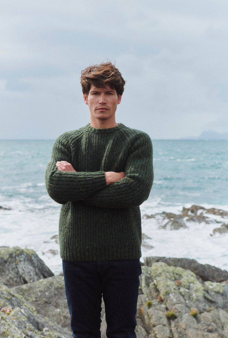 Killykeen Mens Fisherman Ribbed Crew - Green