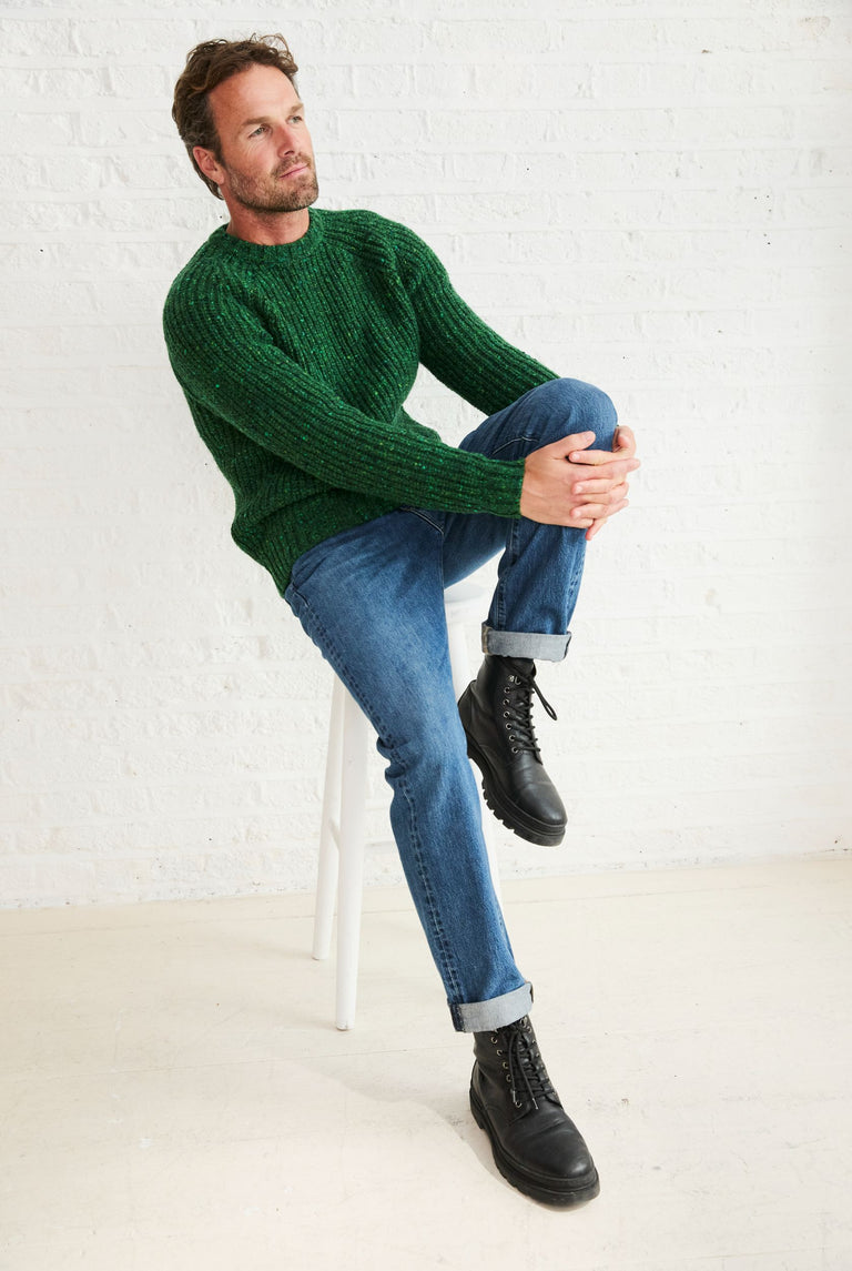 Killykeen Mens Fisherman Ribbed Crew - Green