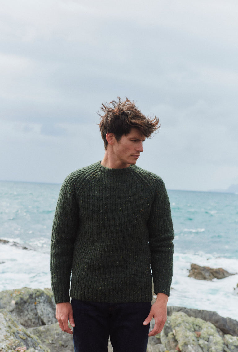 Killykeen Mens Fisherman Ribbed Crew - Green