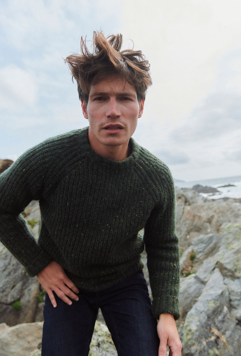 Killykeen Mens Fisherman Ribbed Crew - Green