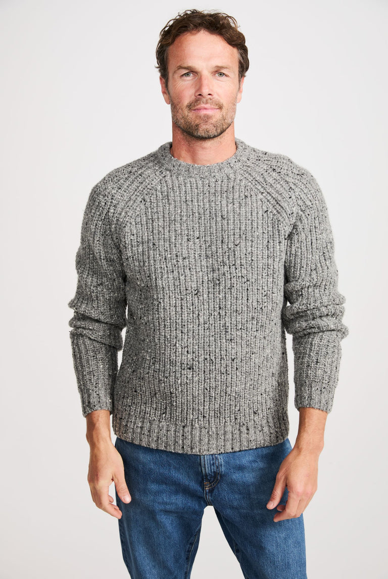 Killykeen Mens Fisherman Ribbed Crew - Grey