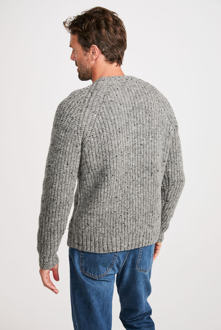 Killykeen Mens Fisherman Ribbed Crew - Grey