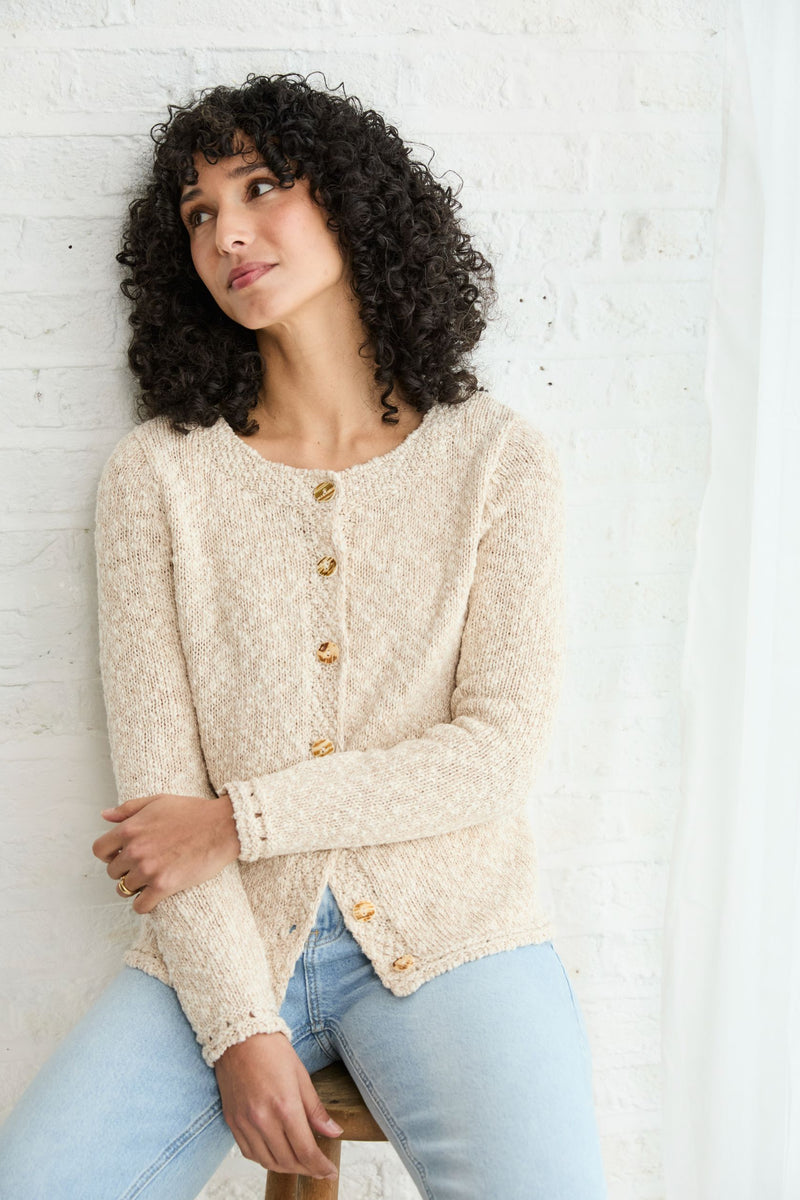 Epona Cotton-Linen Cardigan - Cream