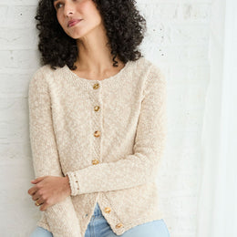 Epona Cotton-Linen Cardigan - Cream