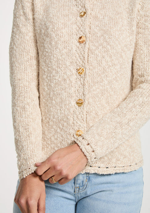 Epona Baumwoll-Leinen-Cardigan - Creme