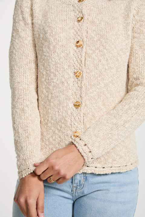Epona Cotton-Linen Cardigan - Cream
