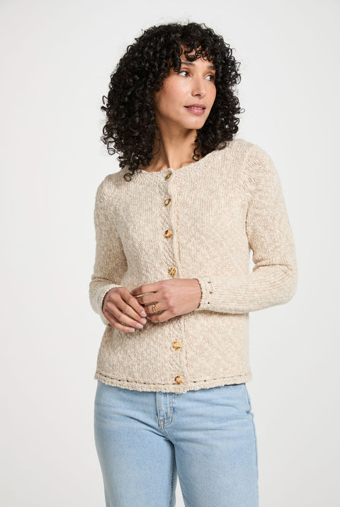 Epona Cotton-Linen Cardigan - Cream