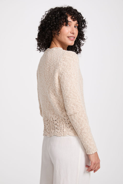 Arawn Cotton-Linen Crew Sweater - Cream