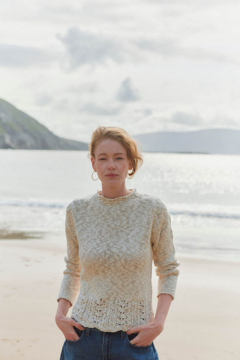 Arawn Cotton-Linen Crew Sweater - Cream