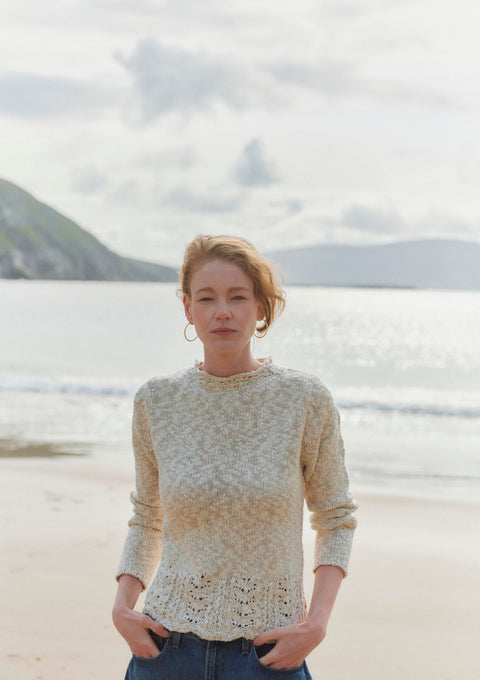 Arawn Cotton-Linen Crew Sweater - Cream