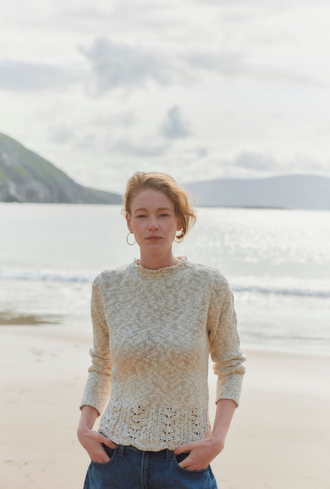 Arawn Cotton-Linen Crew Sweater - Cream
