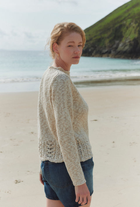 Arawn Cotton-Linen Crew Sweater - Cream