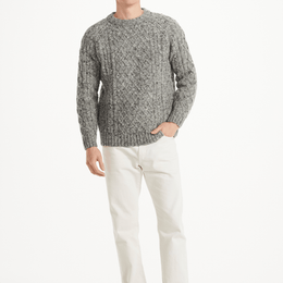 Setanta Donegal Tweed Crew Mens Sweater - Grey