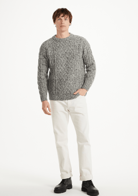 Setanta Donegal Tweed Crew Mens Sweater - Grey