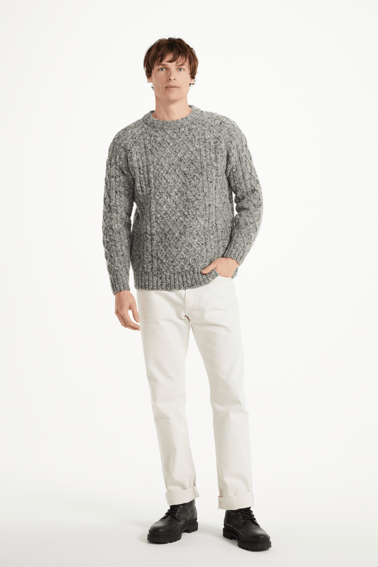 Setanta Donegal Tweed Crew Mens Sweater - Grey