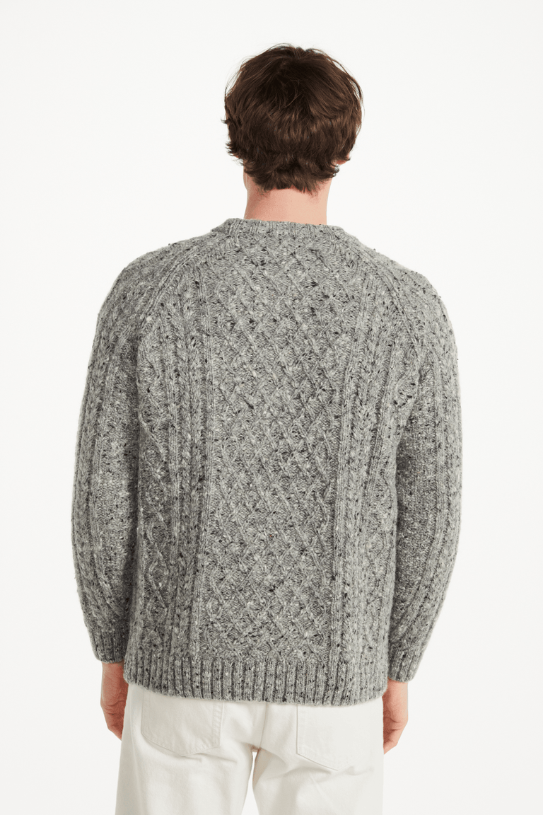 Setanta Donegal Tweed Crew Mens Sweater - Grey