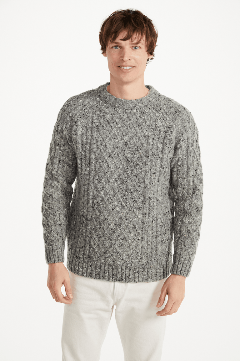 Setanta Donegal Tweed Crew Mens Sweater - Grey