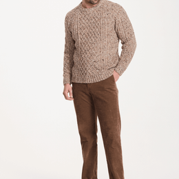 Raheen Tweed Rollkragenpullover für Herren - Hellgrün