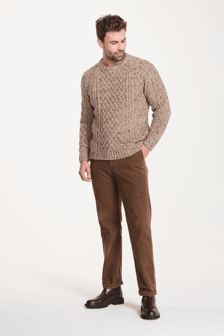 Raheen Tweed Rollkragenpullover für Herren - Hellgrün