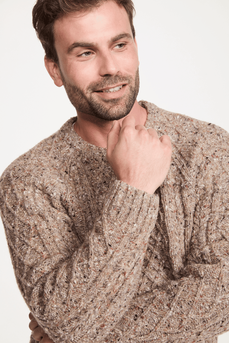 Raheen Tweed Rollkragenpullover für Herren - Hellgrün