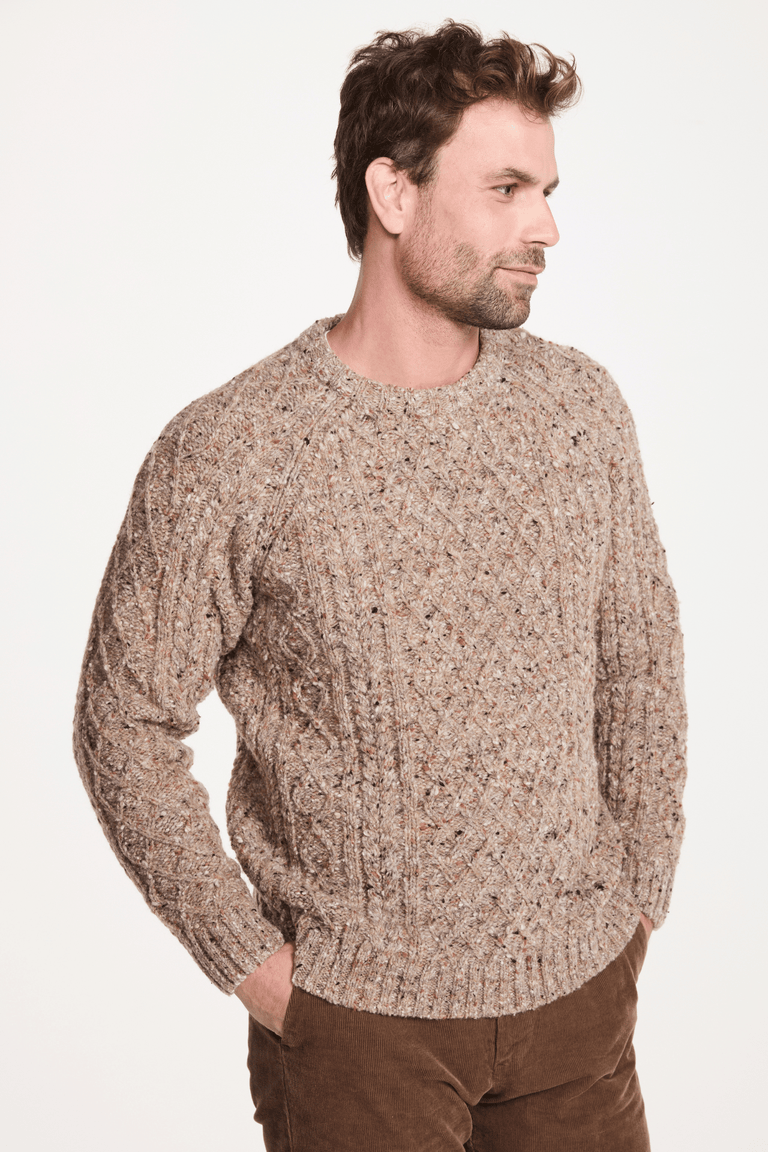 Raheen Tweed Rollkragenpullover für Herren - Hellgrün