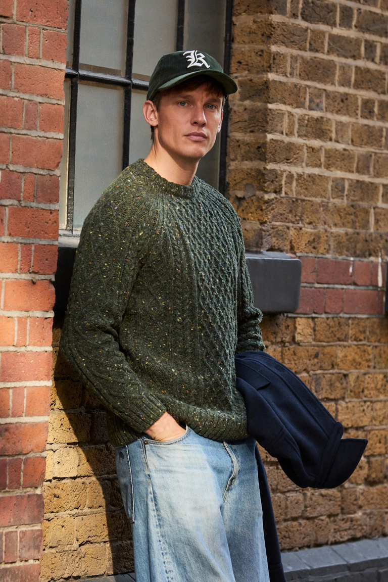 Raheen Tweed Rollkragenpullover für Herren - Hellgrün