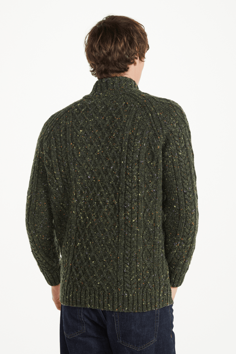 Fionn Tweed Mens Zip Troyer - Green