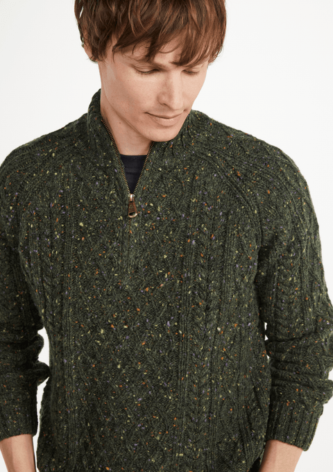 Raheen Tweed Rollkragenpullover für Herren - Hellgrün