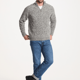 Raheen Tweed Rollkragenpullover für Herren - Hellgrün