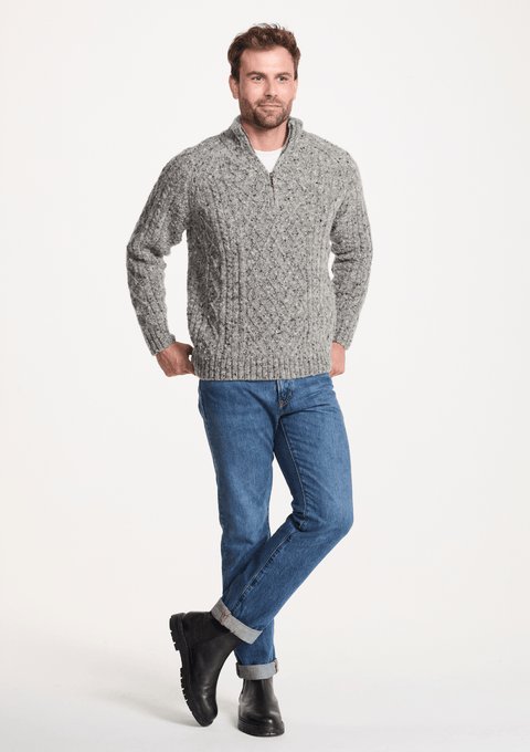 Raheen Tweed Rollkragenpullover für Herren - Hellgrün