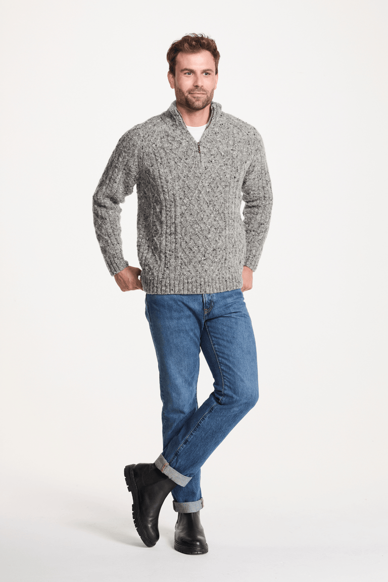 Raheen Tweed Rollkragenpullover für Herren - Hellgrün