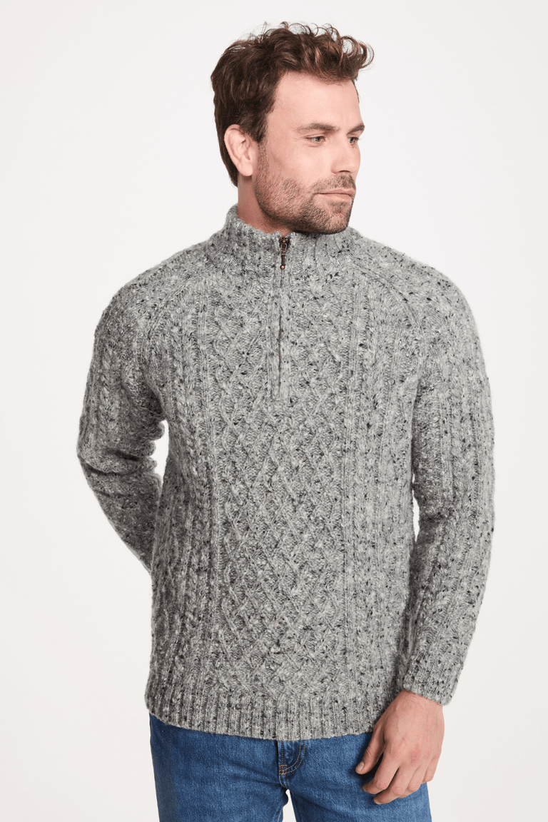 Raheen Tweed Rollkragenpullover für Herren - Hellgrün