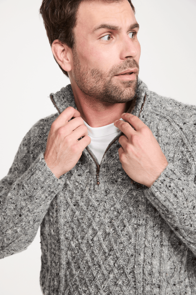 Raheen Tweed Rollkragenpullover für Herren - Hellgrün